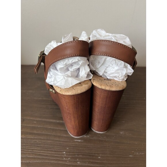Korks Women's Dawson Cork Soles Sedge Sandals Leather Brown Size 9M - Picture 8 of 10